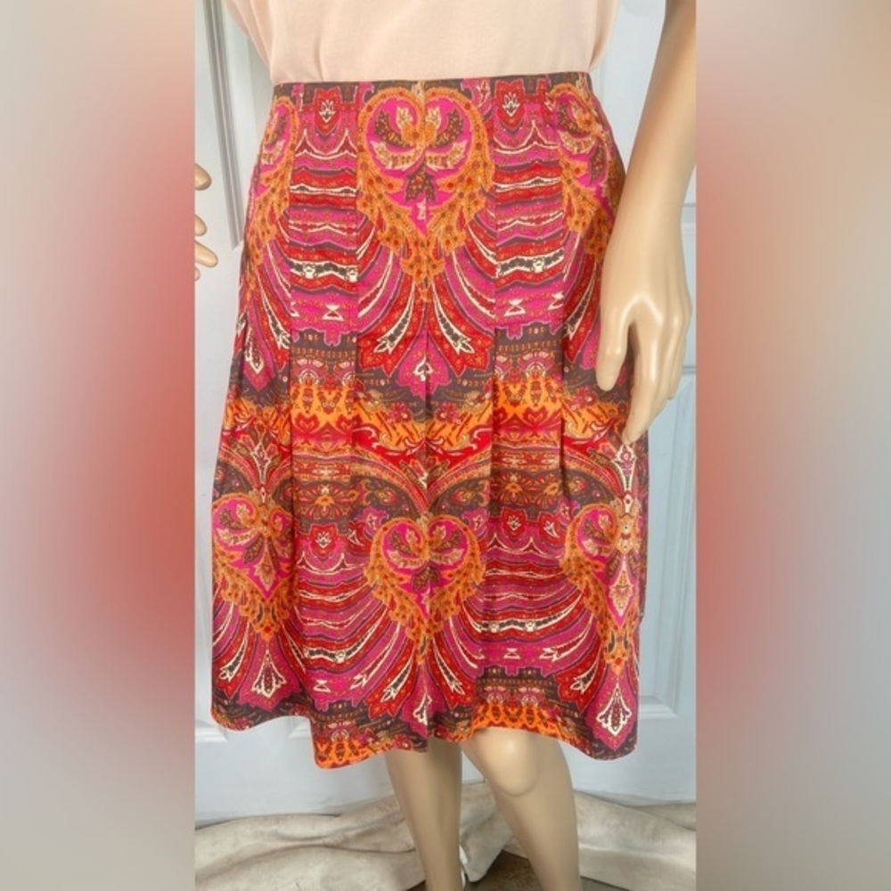 NWT Talbots A-Line Pleated Paisley Skirt